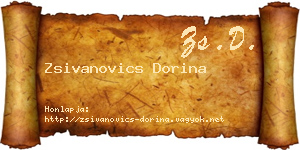 Zsivanovics Dorina névjegykártya